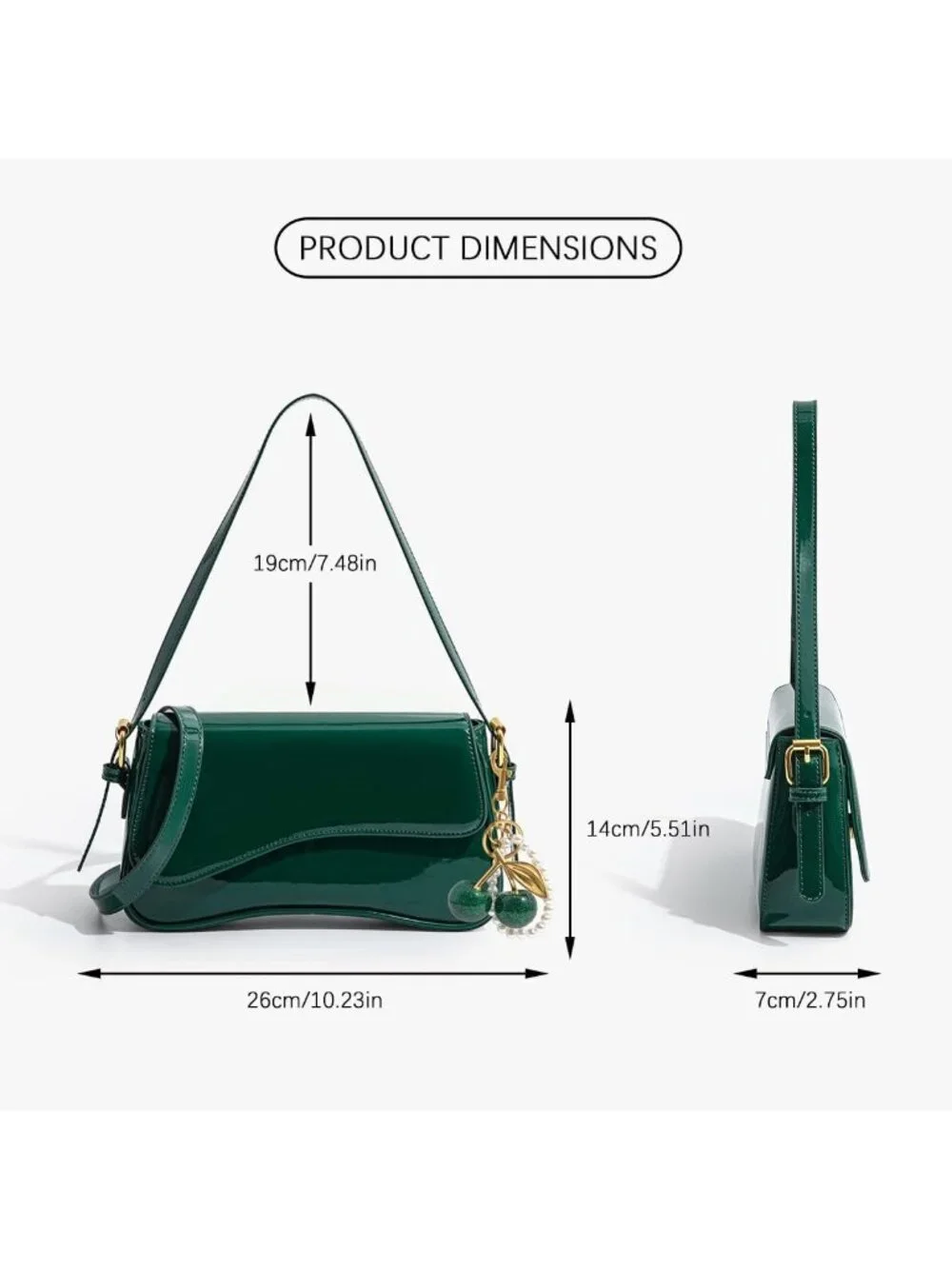 Chic Hobo Bag for Women | Retro Crossbody Shoulder Bag with Cherry Pendant & Y2K